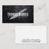 料理用ナイフ |黒いテクスチャウォール 名刺 (正面/裏面)