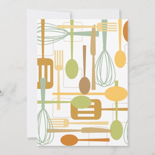 料理用具が台所用レトロシャワーを保管 招待状 (裏面)