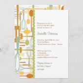 料理用具が台所用レトロシャワーを保管 招待状 (正面/裏面)