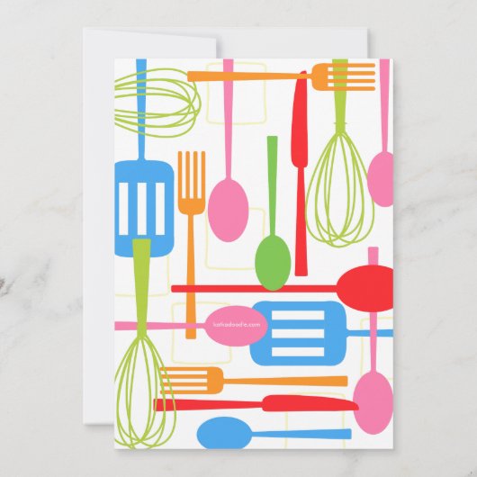 料理用具ストックザキッチンブライダルシャワー 招待状 (裏面)