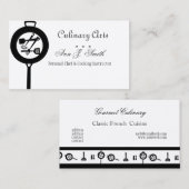 料理用熱い揚がる鋳鉄鍋のレストランのシェフ 名刺 (正面/裏面)