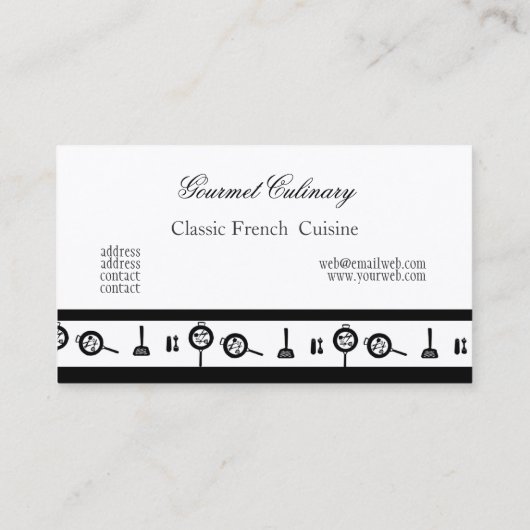 料理用熱い揚がる鋳鉄鍋のレストランのシェフ 名刺 (裏面)