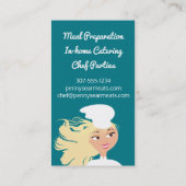 料理用連続した女性のシェフのドームの大皿の食料調達 名刺 (裏面)