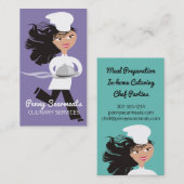 料理用連続した女性のシェフのドームの大皿の食料調達 名刺 (正面/裏面)