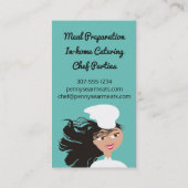 料理用連続した女性のシェフのドームの大皿の食料調達 名刺 (裏面)