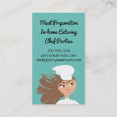 料理用連続した女性のシェフのドームの大皿の食料調達 名刺 (裏面)