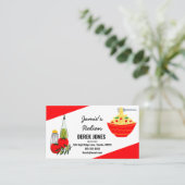 料理級ケータリングイタリアンスパゲッティ 名刺 (スタンド正面)