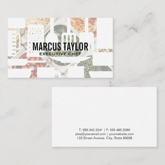 料理芸術 |エグゼクティブシェフ |料理 名刺 (正面/裏面)