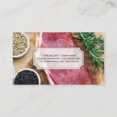 料理芸術 | シェフ | ステーキとハーブ 名刺 (裏面)