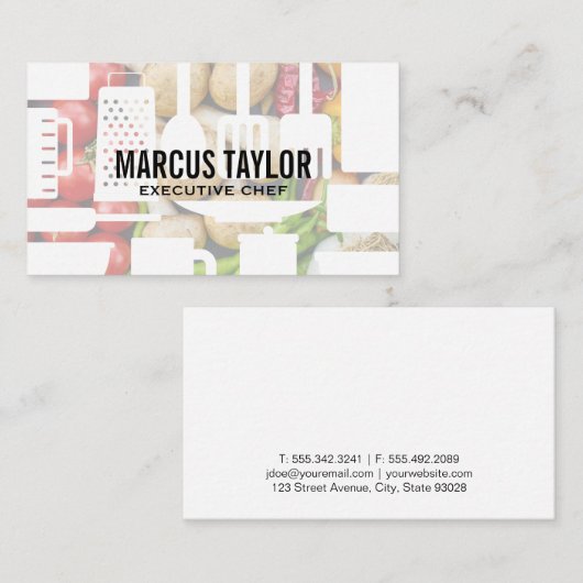 料理芸術 | シェフ | 料理野菜 名刺 (正面/裏面)