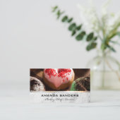 料理芸術 |ドーナツ背景 名刺 (スタンド正面)