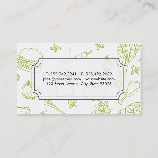 料理芸術 | Chef |食品アイコン 名刺 (裏面)