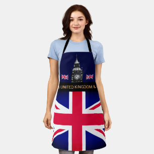料理英国旗、ビッグベンシェフスキッチン エプロン