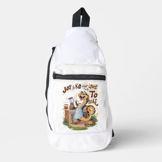 料理蛇 – エプロンに入ったヘビ スリングバッグ (正面)