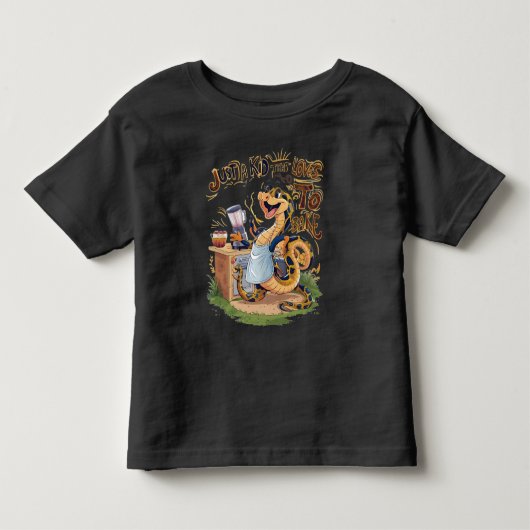 料理蛇 – エプロンに入ったヘビ トドラーTシャツ (正面)