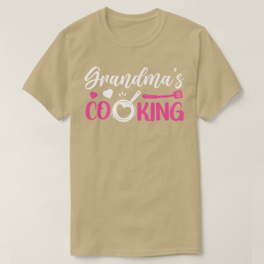 料理調理師おばあちゃんキッチンシェフ祖母S料理 Tシャツ (デザイン正面)