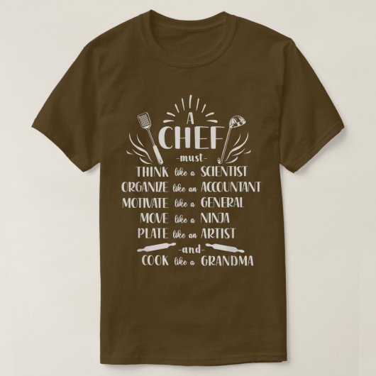 料理調理師キッチンシェフ Tシャツ (デザイン正面)