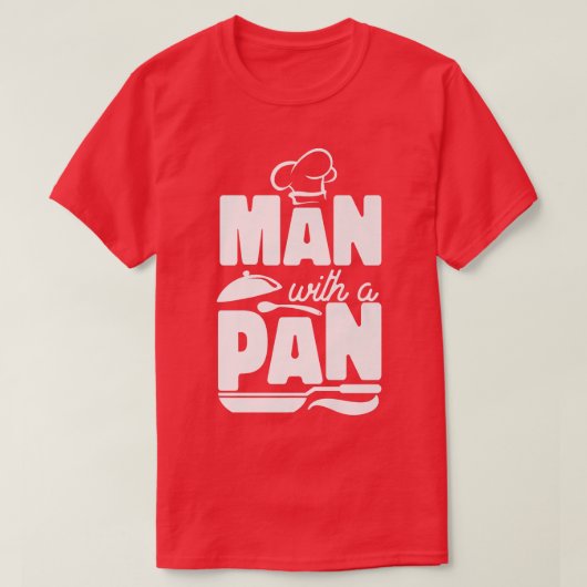 料理調理師パパキッチンシェフマンパン Tシャツ (デザイン正面)
