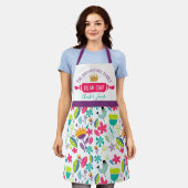 料理長フォークスカンジフローラ鳥の鮮やかな色 エプロン (着用した状態)