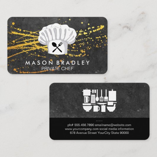 料理長モダン 名刺 (正面/裏面)
