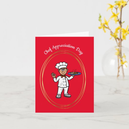 料理長賞の日 – 男性用料理長カード カード (黄色い花)