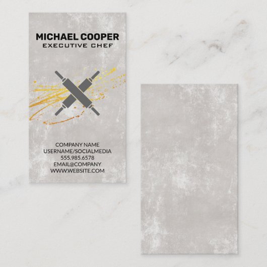 料理長 |の転がピン 名刺 (正面/裏面)