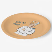 料理長、ヴィンテージ調理師写真 ペーパープレート (アングル)