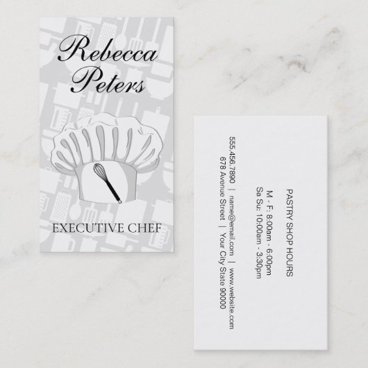 料理長 名刺 (正面/裏面)