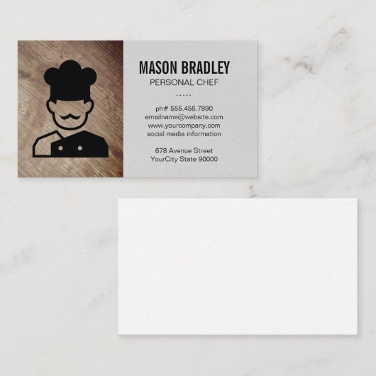 料理長 | 木材の名刺 名刺 (正面/裏面)