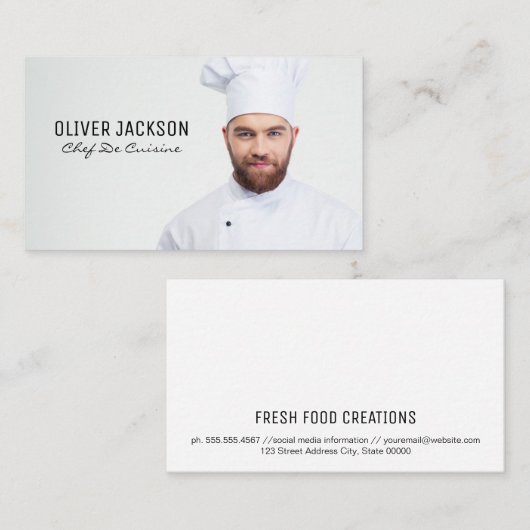 料理長 | 追加カスタム写真 名刺 (正面/裏面)