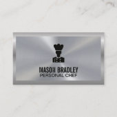 料理長 |金属のシルバー料理 名刺 (正面)