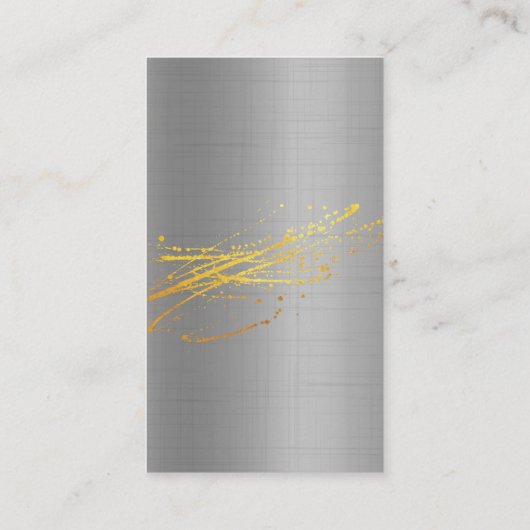 料理長 |金属の背景 名刺 (裏面)