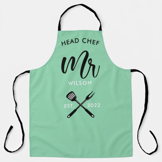 料理長Mr.Yearがサーモンピンクを創業 エプロン (正面)