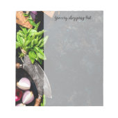 料理食料品の食料品ショッピング一覧 ノートパッド (正面)