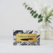 料理 |エグゼクティブシェフ |大理石金ゴールドトリム 名刺 (スタンド正面)