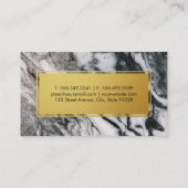 料理 |エグゼクティブシェフ |大理石金ゴールドトリム 名刺 (裏面)