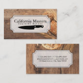 料理 |エグゼクティブシェフ |木材 名刺 (正面/裏面)