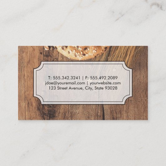 料理 |エグゼクティブシェフ |木材 名刺 (裏面)