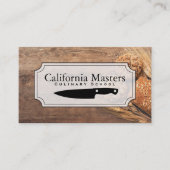 料理 |エグゼクティブシェフ |木材 名刺 (正面)