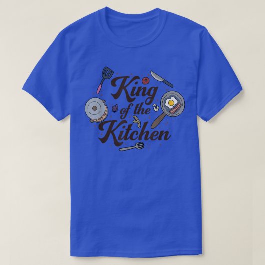 料理,キッチンの王,男性,料理おもしろい, Tシャツ (デザイン正面)