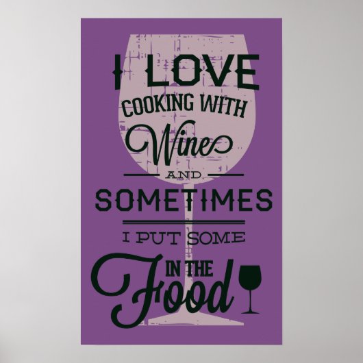 料理(ワインポスター付おもしろい) ポスター (正面)