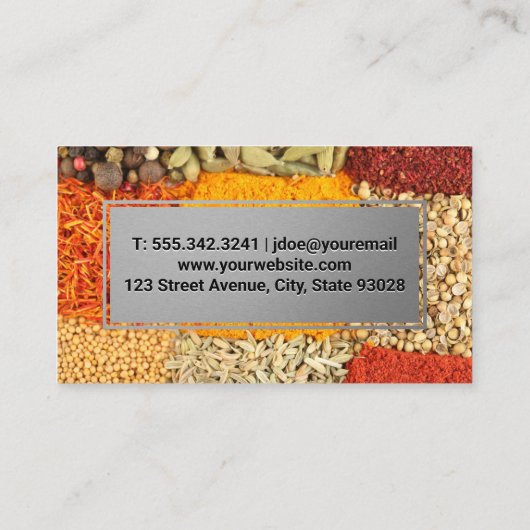 料理 | 香辛料とハーブ 名刺 (裏面)