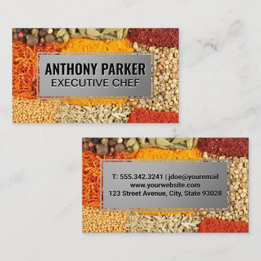 料理 | 香辛料とハーブ 名刺 (正面/裏面)