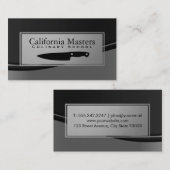 料理 | Chefナイフ |メタリック波 名刺 (正面/裏面)