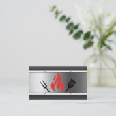 料理BBQ器具 |火災 |メタリック 名刺 (スタンド正面)