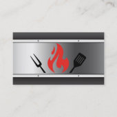 料理BBQ器具 |火災 |メタリック 名刺 (正面)