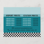 料金表の付いたタクシー広告タクシー チラシ (裏面)