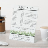 料金表サービスガーデンと芝生気に 台座サイン (インサイチュ)