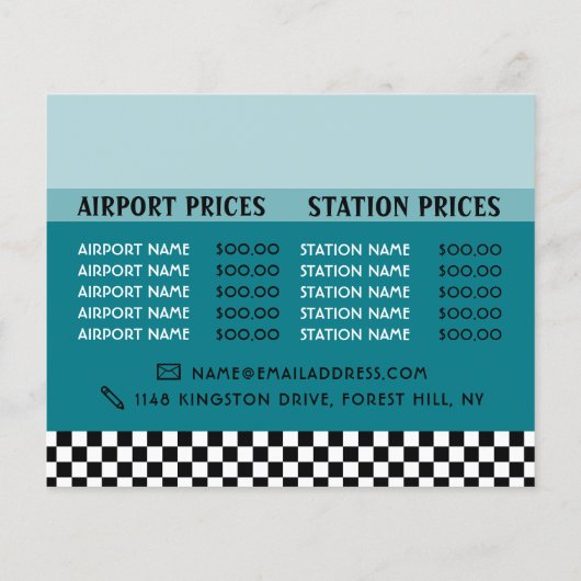 料金表示付きタクシー看板 チラシ (裏面)