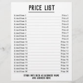 料金表. 最大20項目&価格. 片面 チラシ (正面)